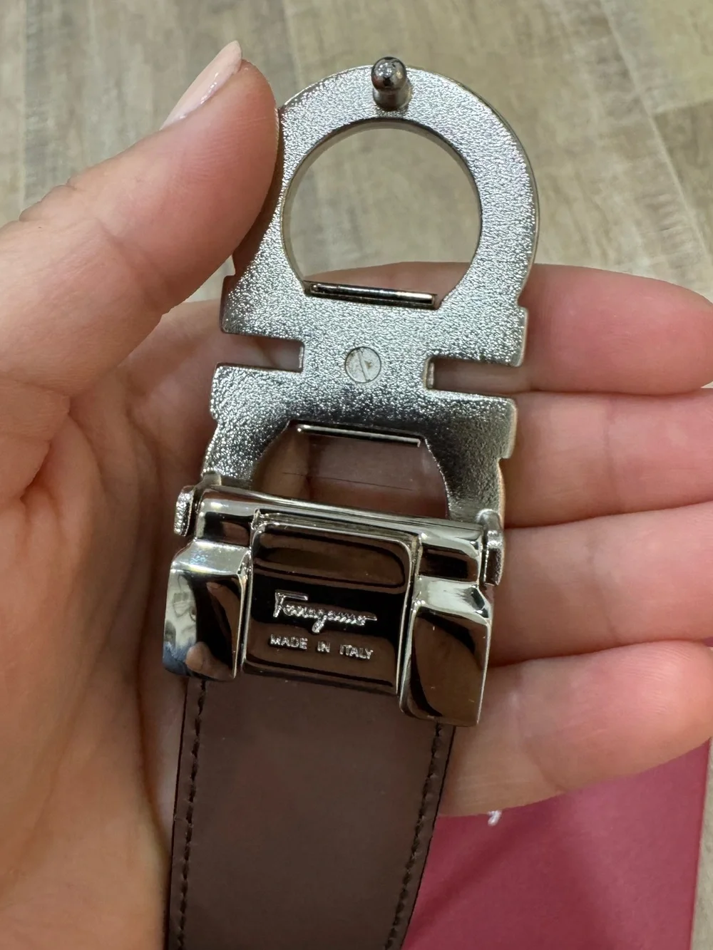 Salvatore Ferragamo men’s reversible and adjustable double Gancini belt